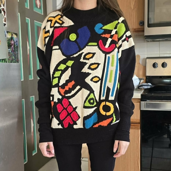 Colorful Geometric Pattern Sweater - Picture 5 of 6